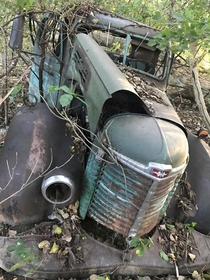Found an old international in the woods in A remote woods in Kentucky Had bullet holes on driver side door