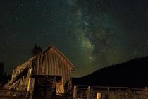 Found this old collapsing barn Decided to give you guys something different - Lassen Volcanic CA 