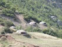 Four bunkers in Albania--over  were built in the small country during the Cold War but never used 