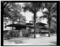 Frederick C Robie House south facade from southwest Designed and built between  and  by architect Frank Lloyd Wright Photo Cervin Robinson  