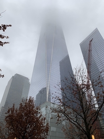 Freedom Tower One World Trade Center on a rainy day