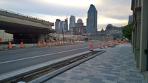 Freeway demolition in Montreal Canada 