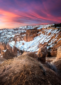 Freezing morning in Bryce Canyon Utah 