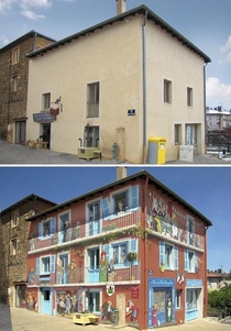 French street artist Patrick Commecy puts his eye for illusion to good use by turning rundown mundane and fairly unattractive buildings around France a much-needed makeover