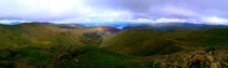 From the top of Catstye Cam Lake District UK 