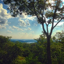 From the top of Turkey Mountain preserve in Yorktown Heights NY overlooking the New Croton Reservoir  taken a few months ago