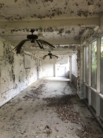 Front porch of a home at an abandoned navy base