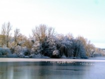 Frozen lake in Norwich England 