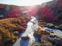 Frozen stream at Serra da Estrela Portugal 