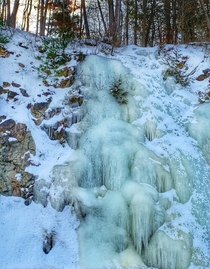 Frozen waterfall Westport Ontario Canada  OC
