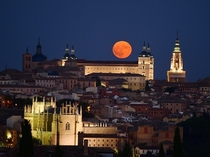 Full moon over Toledo Spain