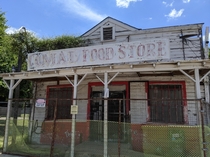 General store gone to ruin in Texas Plants have begun to reclaim it