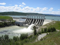 Ghost Dam near Ghost Lake Alberta Canada Built in  it generates an average of  megawatt hours each year