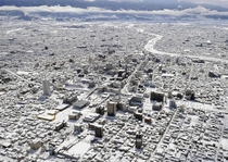 Gifu Japan after record snow falls this week-end 