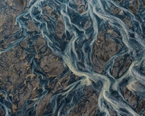 Glacial River Beds from Above Iceland OC 