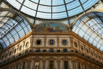 Glass roof of the Galleria Vittorio Emanuele II in Milan Italy