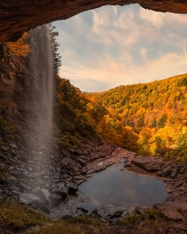 Golden Hour from inside Kaaterskill Falls 