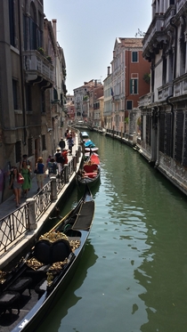 Gondolas on the Canal Venice Italy 