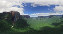 Gorgeous panorama of Venezuelas Angel Falls - the worlds highest uninterrupted waterfall 