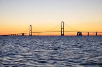 Great Belt Bridge Denmark Sunset taken from yacht 