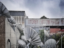 Ground Control to Major Tom - abandoned warehouse and sattelite antennae White Bay Sydney 