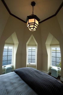 Guest Bedroom in Tudor Turret on Point of Tonka Bay MN 