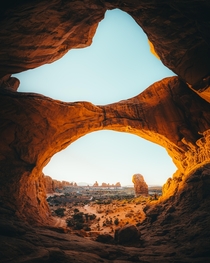 Had this place all to ourselves this morning Double Arch - Arches National Park Utah 