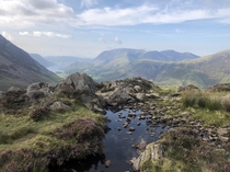 Had to snap a view of the sprawling valleys atop Haystack fel lake Buttermere In the background The Lake District Cumbria x 