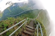 Haik Stairs aka the Stairway to Heaven Island of Oahu Hawaii