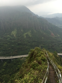 Haiku Stairs Oahu Hawaii I hiked these in  dont know how they are holding up now