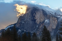 Half Dome On Fire Yosemite CA by Austin Jenanyan 