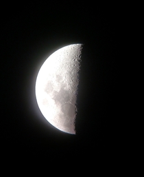 Half Moon - Cell Phone captured through Telescope 