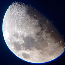 Half moon from a month ago with color Im semi new to astrophotography