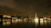 Hamburg Germany at night 