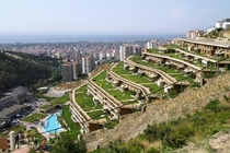 Hanging Gardens Residential Complex on Hillside in Izmir Turkey 