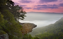 Hawksbill Crag near the headwaters of the Buffalo River in North Central Arkansas  Photographer is White River Gallery and this is absolutely not in the Ouachita Mountains in CentralSW Arkansas but rather the Ozark Mountains in NWNorth Central Arkansas