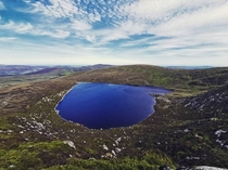 Heart-shaped Lough Ouler from the top of Tonelagee Co Wicklow  x  