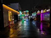 Heavy Rainfall and Neon Busan 
