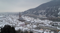 Heidelberg in winter as seen from Heidelberg Castle  by MbahGondrong