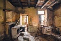 Hells Kitchen in a dilapidated and abandoned farmhouse in the Southern Alps of Europe