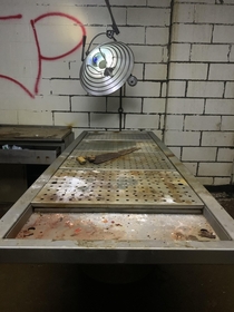 Here is another angle of the morgue inside of the abandoned psychiatric hospital So many people told me it was either staged or CGI but i can promise you this is a real morgue not part of a movie or digitally made this is a real morgue where real bodies w
