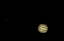 Here is Jupiter and his  moons through amateur telescope