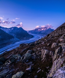 Hiked for hours to catch the sunset This was the afterglow Aletsch Glacier Switzerland  IG hansiphoto