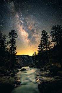 Hiking  hours up a mountain through the pitch black dark leads you to scenes such as this Yosemite Ca 