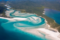 Hill Inlet at the end of Whitehaven Beach The Whitsundays Australia    