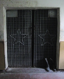 Holding cell in an abandoned base of th Tank Division of the Red Army in East Germany north of Berlin