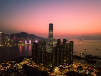 Hong Kong during Sunset Shot on DJI Mavic Pro