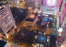 Hong Kong peaceful protests at night
