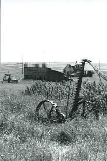 Horse-Drawn Mower with a Barn and Farm House Medicine Lake Montana Album in the comments