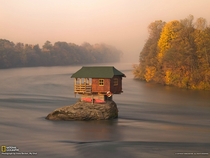 House in the middle of the Drina Rover Serbia 